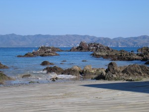 View towards La Manzanilla from Tenacatita Beach