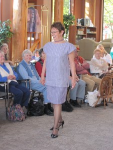 Handwoven top and skirt using a mixed fibre warp from a class with Jo Swallow